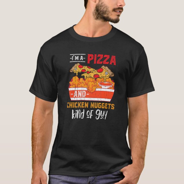 T-shirt Pizza de restauration rapide Nuggets de poulet Foo (Devant)