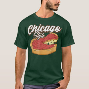 T-shirt Pizza De Style Chicago Pizza Plat Profond Pizza Cr