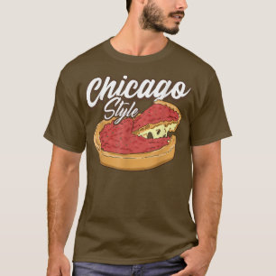 T-shirt Pizza De Style Chicago Pizza Plat Profond Pizza Cr