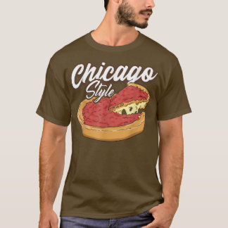 T-shirt Pizza De Style Chicago Pizza Plat Profond Pizza Cr