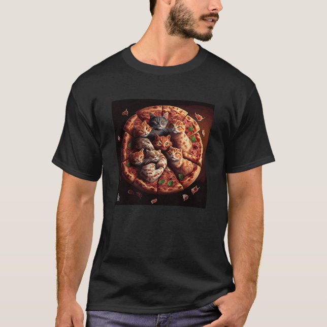 T-shirt Pizza de tas de chats (Devant)