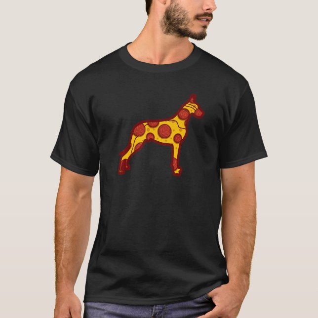 T-shirt Pizza Dog Funny Pizza Great Dane Dog Premium (Devant)