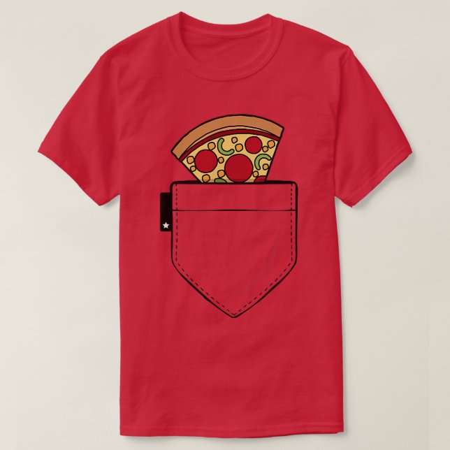 T-shirt Pizza Drôle Dans Ma Nourriture De Poche  (Design devant)