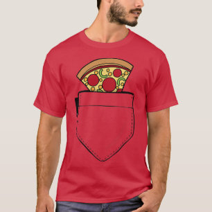 T-shirt Pizza Drôle Dans Ma Nourriture De Poche