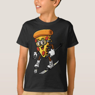 T-shirt Pizza Drôle Ski Fromage Pie Foodie Skiing Instruct