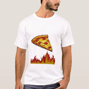 T-shirt Pizza en feu – Création drôle pour les amateurs de