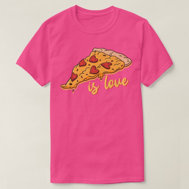 T-shirt Pizza Est Amoureux Manger Pizza  (Design devant)