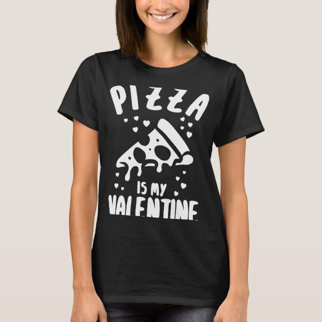 T-shirt Pizza est la Saint Valentin pour elle et lui (Devant)