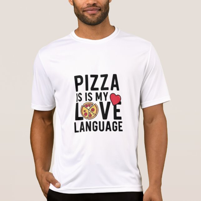 T-shirt Pizza est ma langue d'amour (Devant)