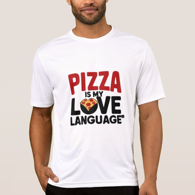 T-shirt Pizza est ma langue d'amour (Devant)