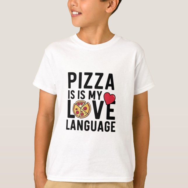 T-shirt Pizza est ma langue d'amour (Devant)