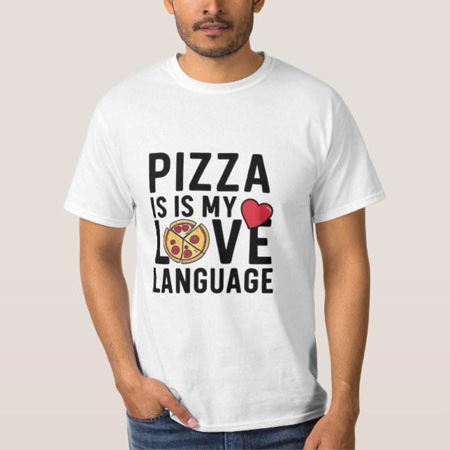 T-shirt Pizza est ma langue d'amour (Devant)