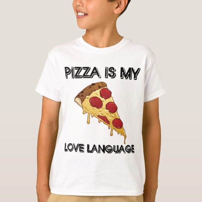 T-shirt Pizza est ma langue d'amour drôle de nourriture am (Devant)