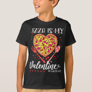 T-shirt Pizza Est Mon Valentine Déjeuner Lady Coeur Rose V