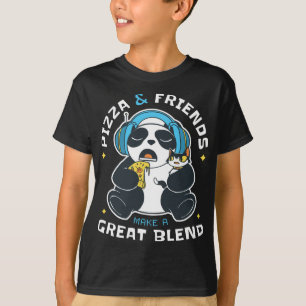 T-shirt Pizza Et Amis Panda Bear Ami Abstrait