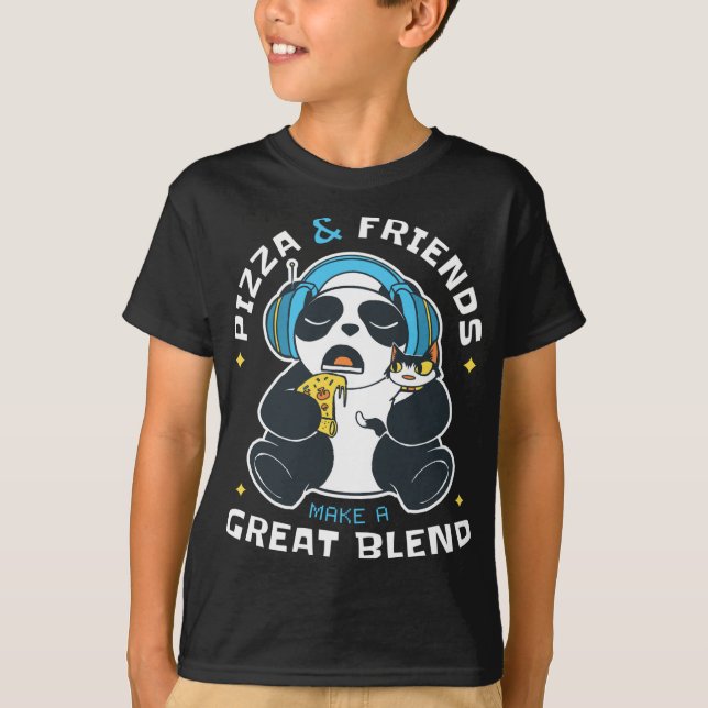 T-shirt Pizza Et Amis Panda Bear Ami Abstrait (Devant)