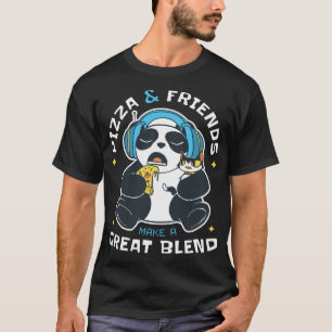 T-shirt Pizza Et Amis Panda Bear Ami Abstrait