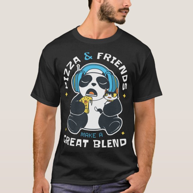 T-shirt Pizza Et Amis Panda Bear Ami Abstrait (Devant)