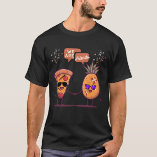 T-shirt Pizza et ananas sont amis drôle design vinta