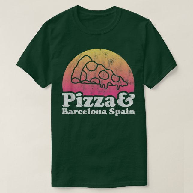 T-shirt Pizza et Barcelone Espagne  (Design devant)