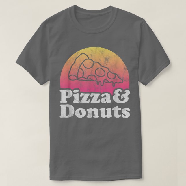 T-shirt Pizza et beignes ou beignes (Design devant)