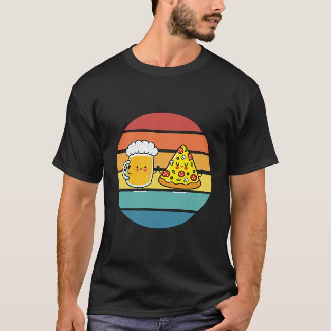 T-shirt Pizza et bière (Devant)