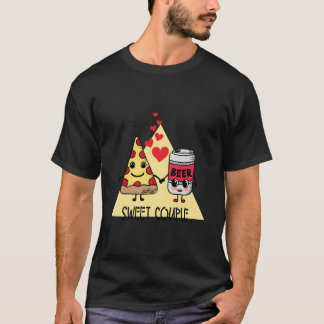T-shirt Pizza et bière sucrés