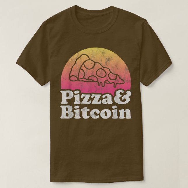 T-shirt Pizza et Bitcoin ou Crypto  (Design devant)