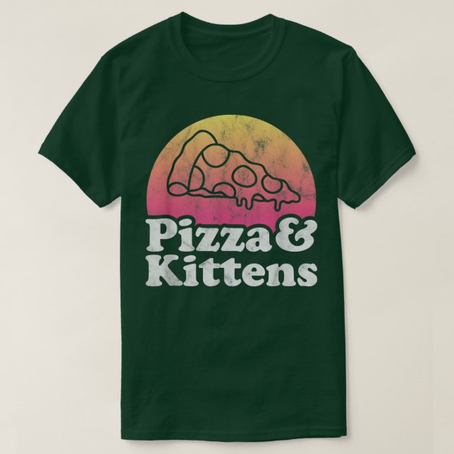 T-shirt Pizza et chatons ou chatons  (Design devant)
