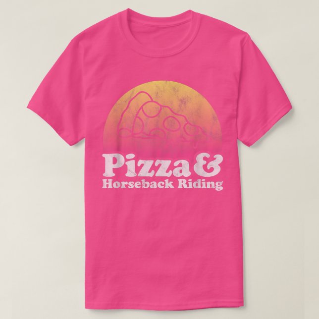 T-shirt Pizza et cheval équitation ou cheval  (Design devant)