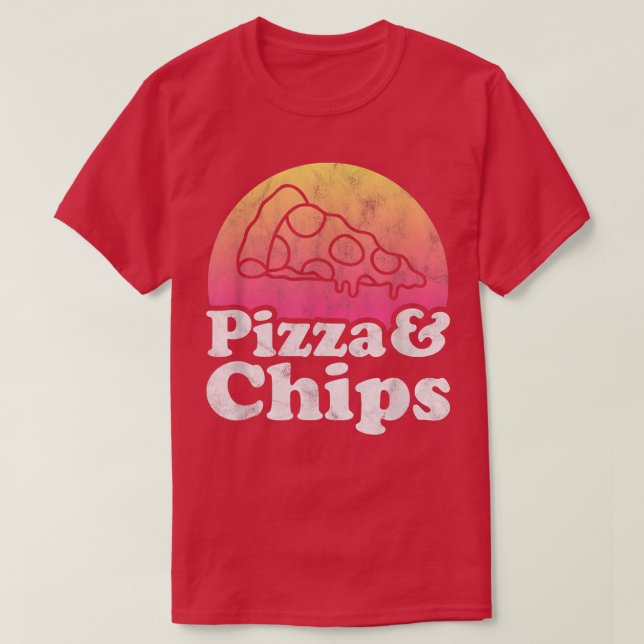 T-shirt Pizza et chips  (Design devant)