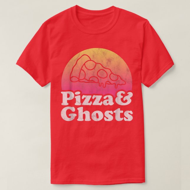 T-shirt Pizza et Fantômes ou fantômes  (Design devant)