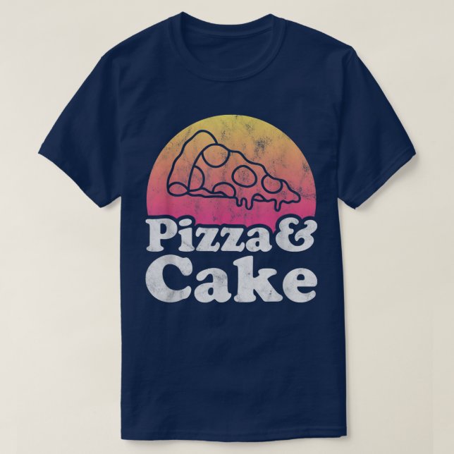 T-shirt Pizza et gâteau  (Design devant)