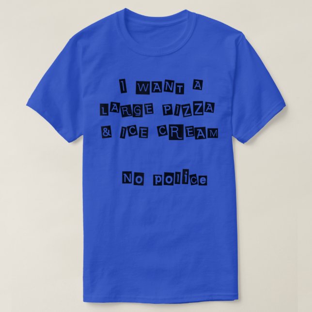 T-shirt pizza et glaces (Design devant)