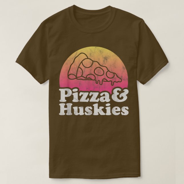 T-shirt Pizza et Huskies ou Husky  (Design devant)