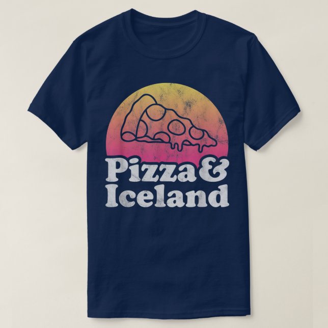 T-shirt Pizza et Islande  (Design devant)