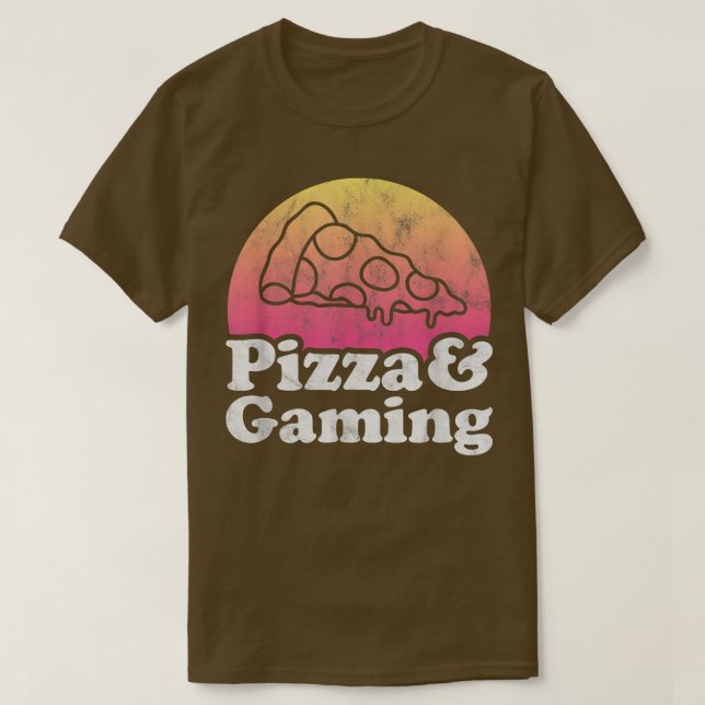 T-shirt Pizza et Jeu ou Gamer  (Design devant)