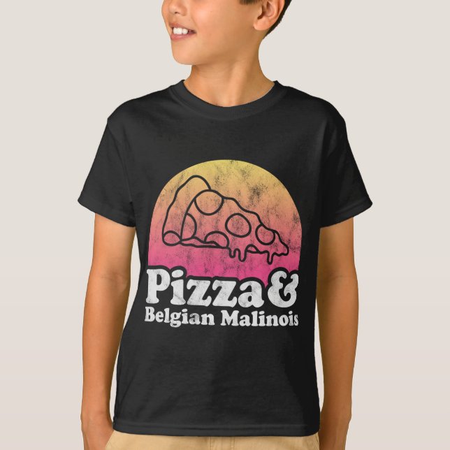 T-shirt Pizza et Malinois belge (Devant)