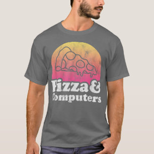 T-shirt Pizza et ordinateurs ou ordinateur