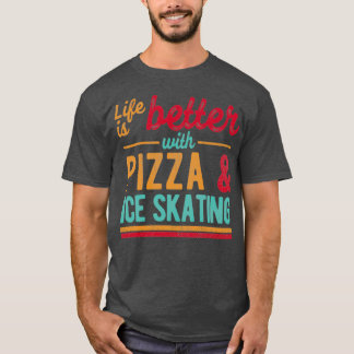 T-shirt Pizza Et Patinage Sur Glace