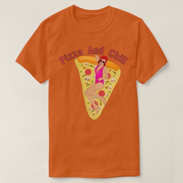 T-shirt Pizza et réfrigération (Design devant)