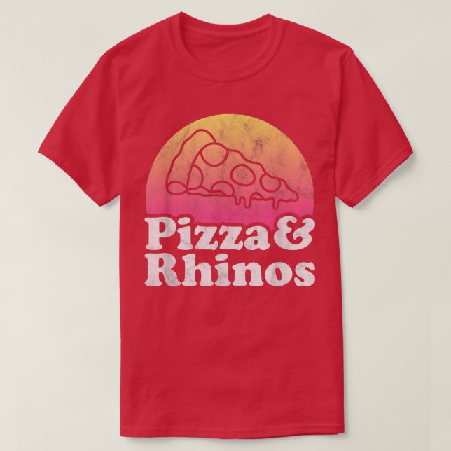 T-shirt Pizza et Rhinos ou Rhino Rhinoceros  (Design devant)
