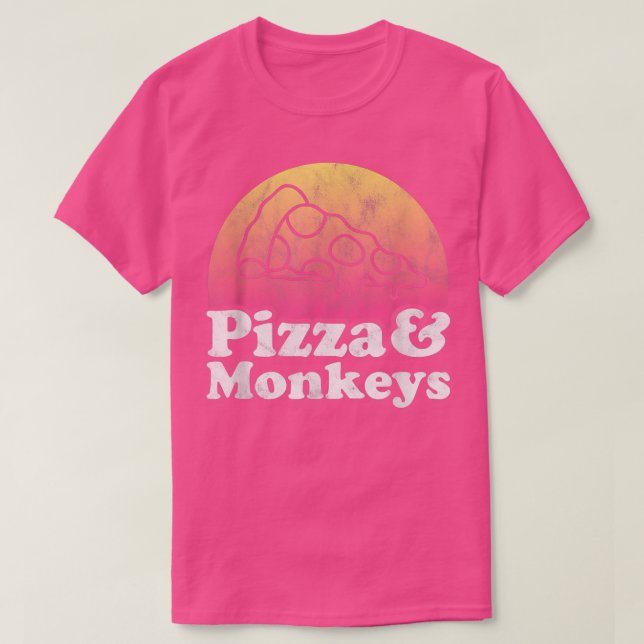 T-shirt Pizza et singes ou singes (Design devant)