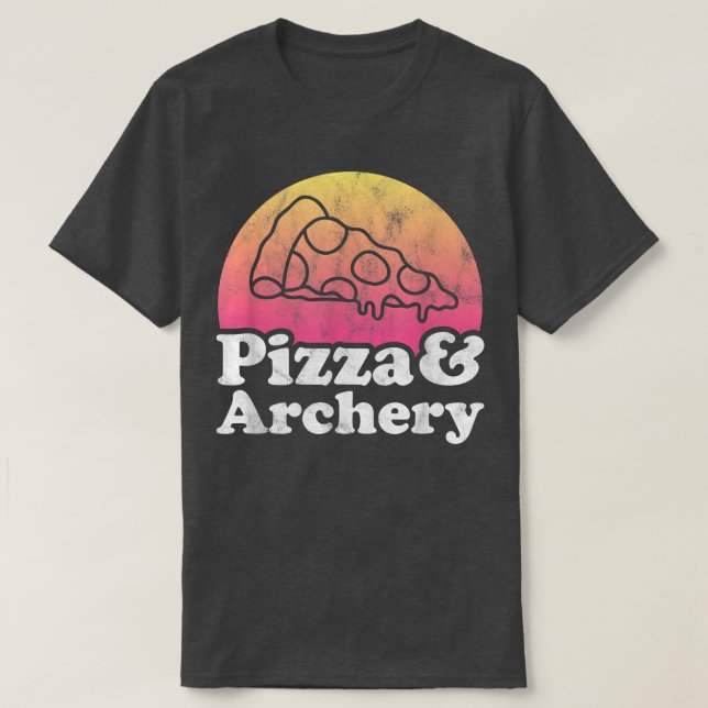 T-shirt Pizza et tir à l'arc  (Design devant)