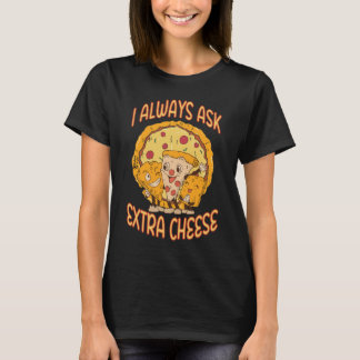T-shirt Pizza Fromage femme amoureuse noir