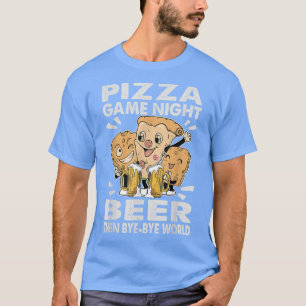 T-shirt Pizza Game Vin de nuit puis ByeBye World