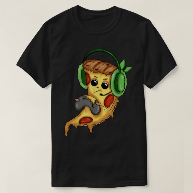 T-shirt Pizza Gamer Love Jouer Jeux Vidéo Jeux Drôle Contr (Design devant)