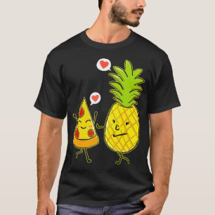 T-shirt Pizza Hawaïenne Tranchée Tombant Amoureux Avec Un 