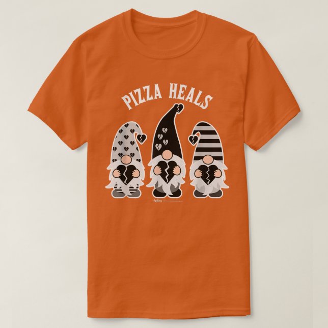 T-shirt Pizza Heals Anti-valentine's Day Gnomes 3266 (Design devant)