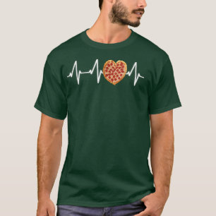 T-shirt Pizza Heartbeat Pizza Pulse Alimentation Lover Foi